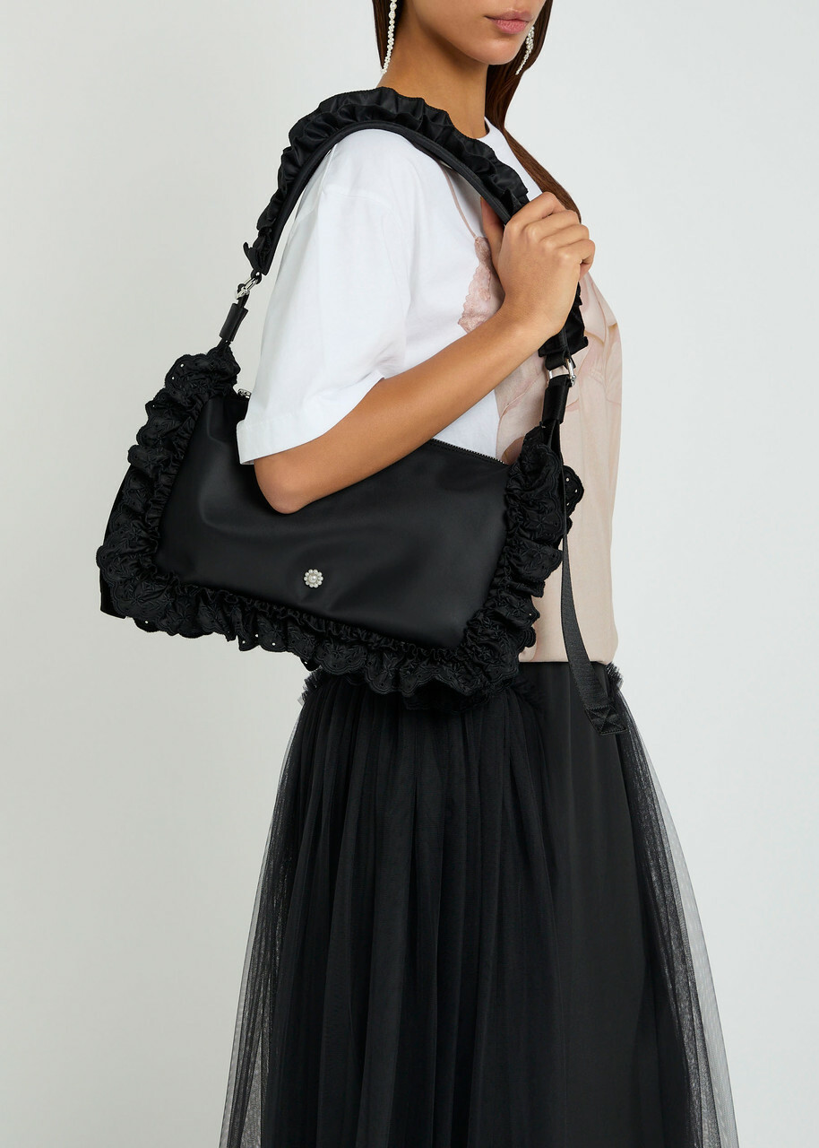 Simone Rocha Pillowcase Ruffled Nylon Shoulder bag - Black - One Size