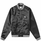 Maison Kitsuné Men's Satin Teddy Jacket in Black