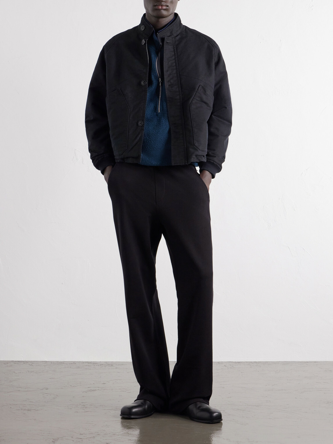 A.PRESSE - Paneled Cotton-Canvas Jacket - Black