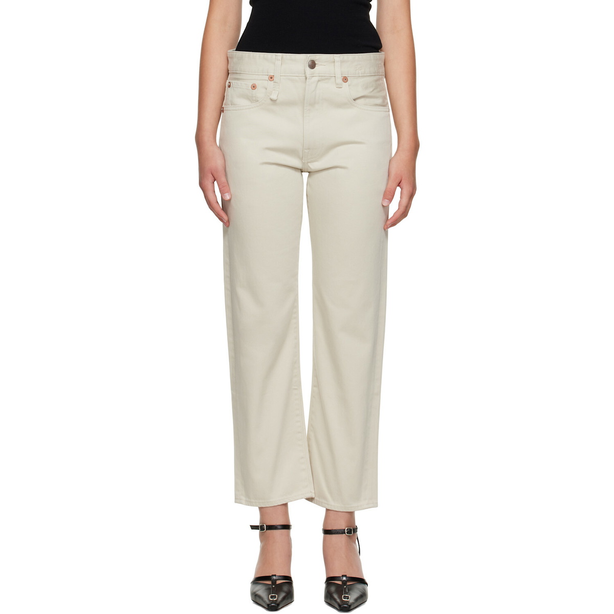R13 Beige Romeo Jeans
