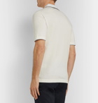 Dunhill - Slim-Fit Silk-Trimmed Knitted Cotton Polo Shirt - White