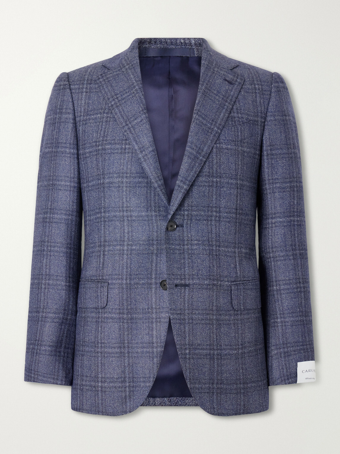 Caruso - Norma Checked Wool Blazer - Blue
