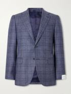 Caruso - Norma Checked Wool Blazer - Blue