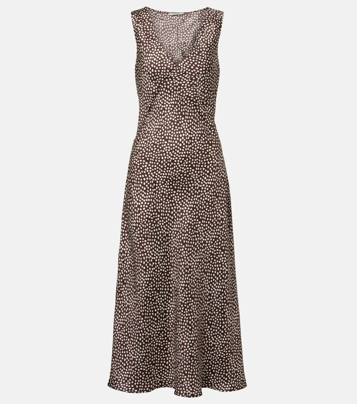 Asceno Provence polka-dot silk twill slip dress