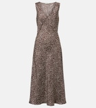 Asceno Provence polka-dot silk twill slip dress