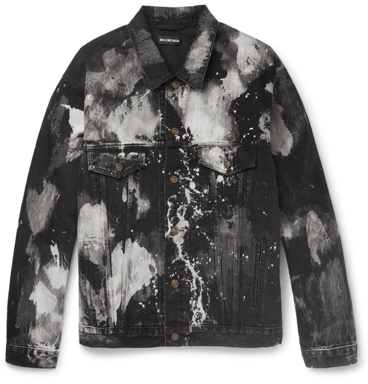 Photo: Balenciaga - Oversized Bleached Denim Jacket - Men - Black