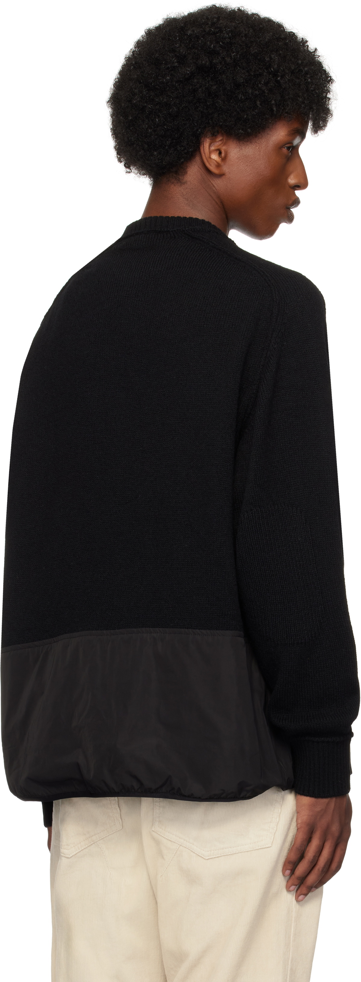 UNDERCOVER Black Paneled Knit Sweater