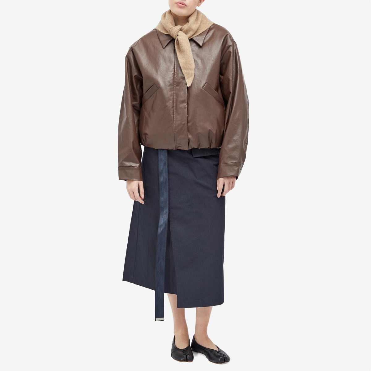 KASSL Editions Women's kassl Bomber Short Oil Jacket in Dark Brown