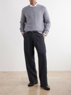 NN07 - Kay 10037 Straight-Leg Pleated Pinstriped Woven Trousers - Gray