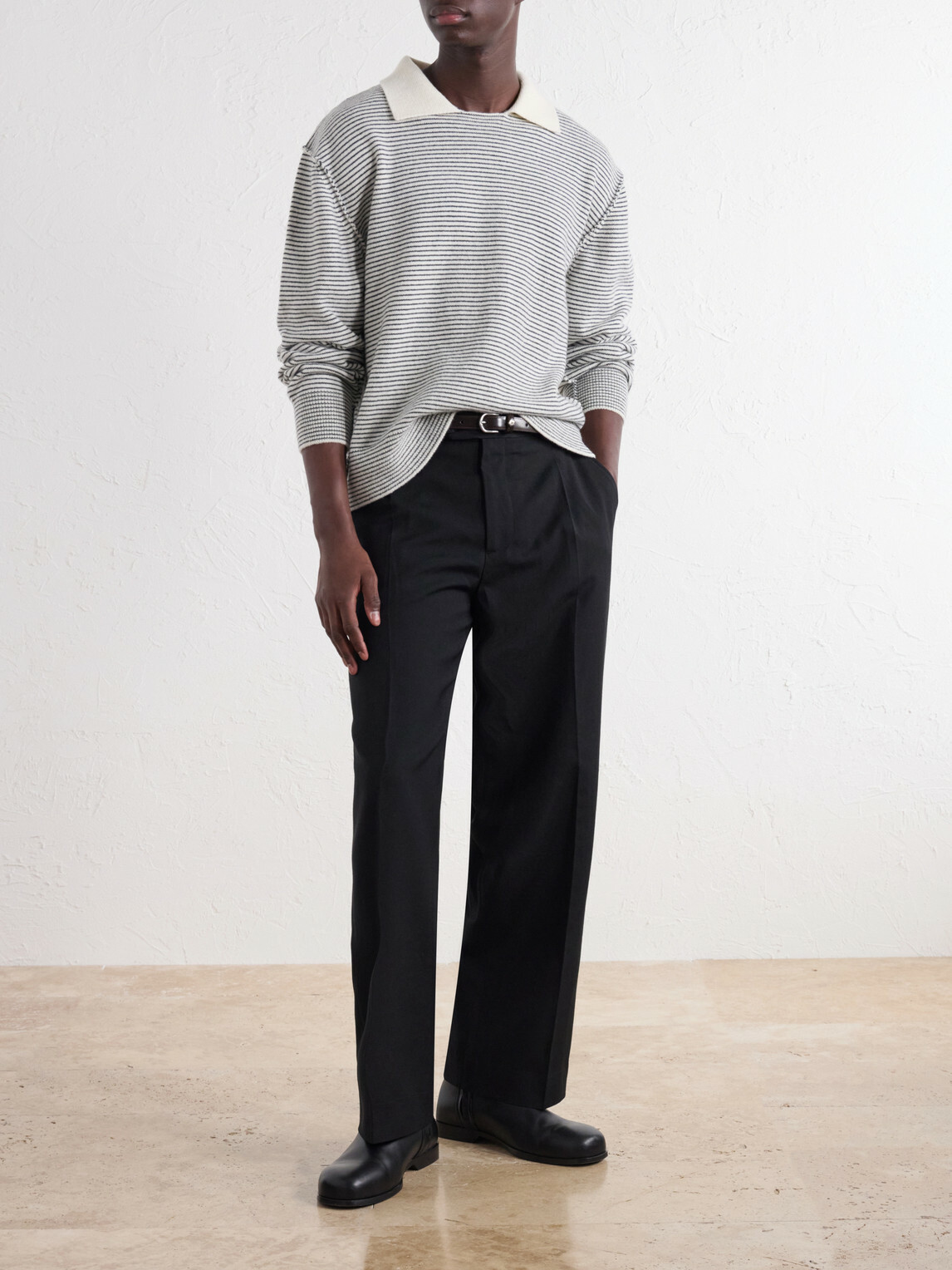 mfpen - Service Straight-Leg Cotton-Blend Hopsack Trousers - Black