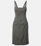 Ferragamo Chevron wool-blend midi dress