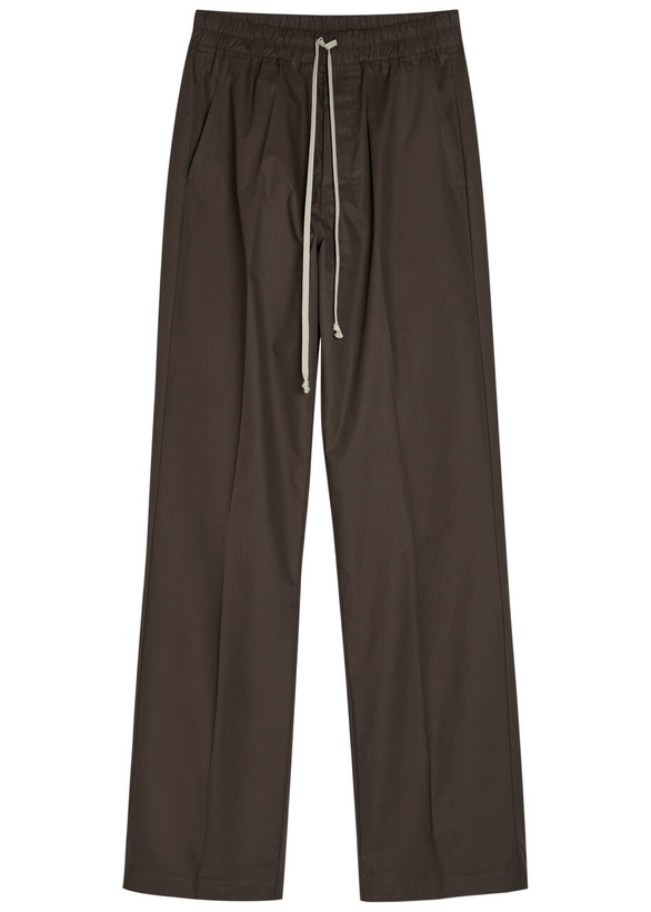Photo: Rick Owens Dietrich Straight-leg Cotton-poplin Trousers Dark Brown