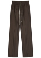 Rick Owens Dietrich Straight-leg Cotton-poplin Trousers Dark Brown