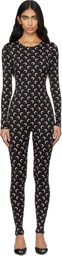 Marine Serre Black Recycled Jersey Moon Jumpsuit