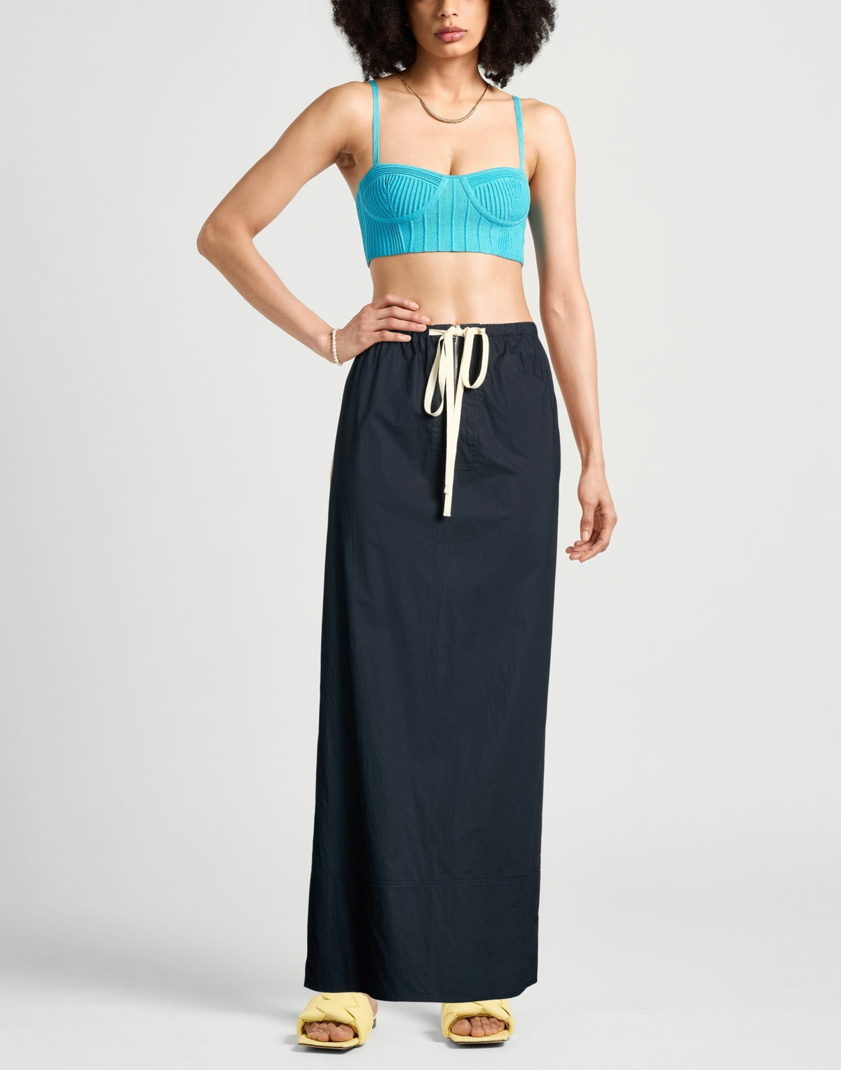 Plan C Womens Maxi skirt in Midnight blue