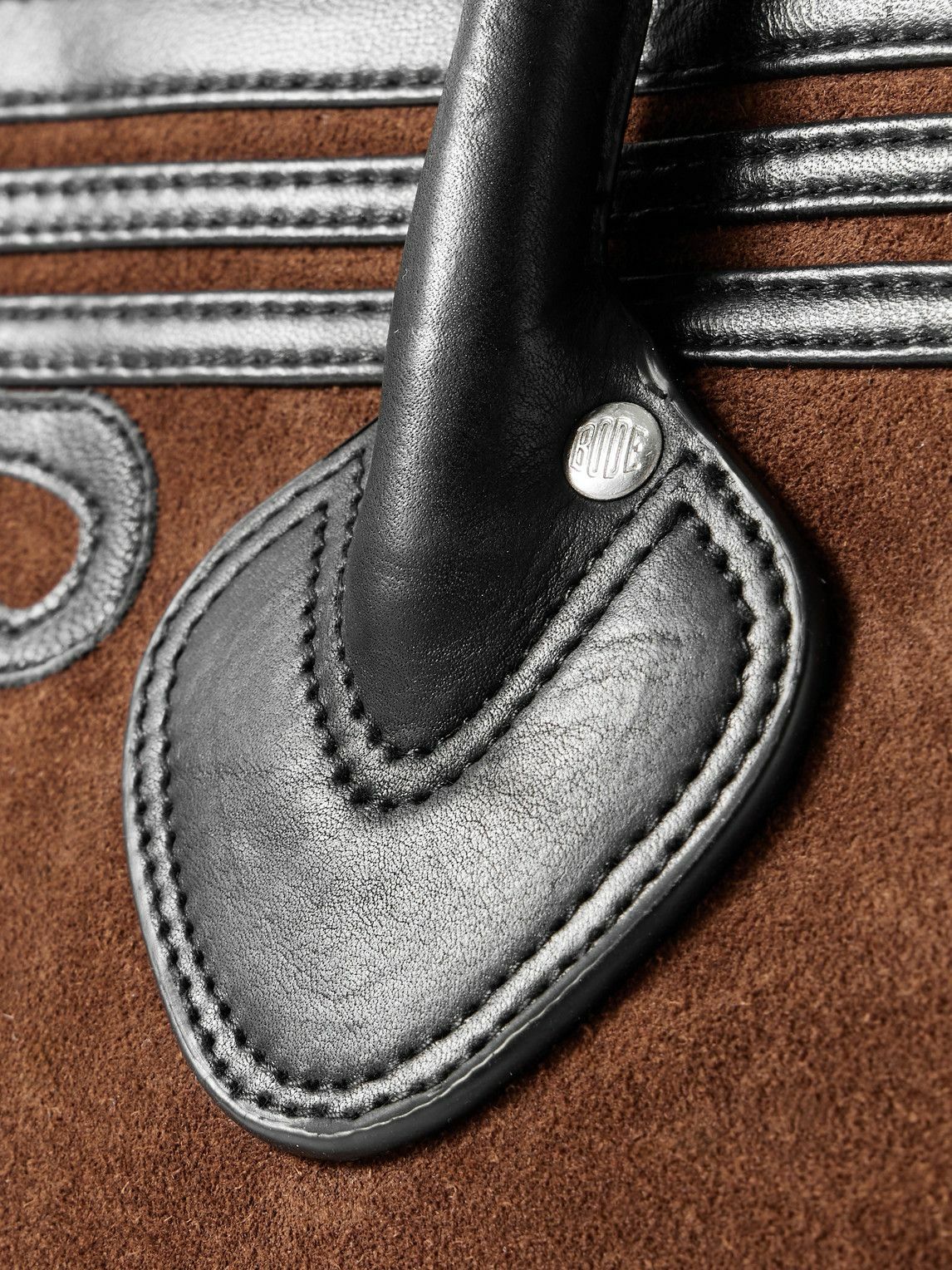 BODE - Leather-Trimmed Suede Tote Bag