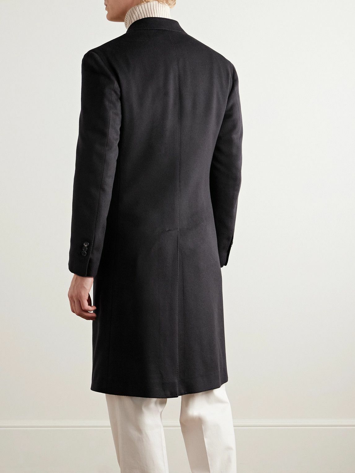 De Petrillo - Double-Breasted Cashmere-Felt Overcoat - Blue