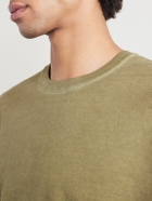 C.P. Company - Logo-Print Garment-Dyed Cotton Sweater - Green