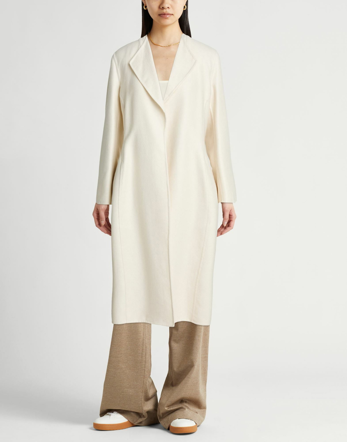 Agnona Womens Overcoat & Trench Coat Ivory