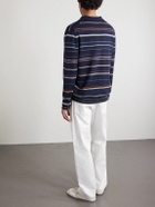 Paul Smith - Striped Merino Wool Polo Sweater - Blue