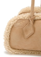 Alaïa Le Teckle Medium Shearling-trimmed Suede Shoulder bag - Camel - One Size