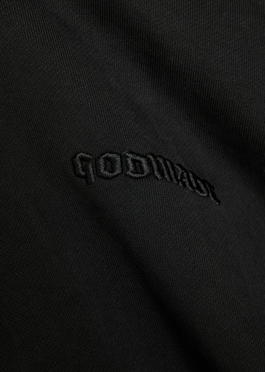 God Made Logo-embroidered Hooded Cotton Sweatshirt Black