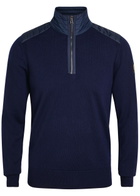 Belstaff Kilmington Quater zip Knit Wool-blend Jumper Navy