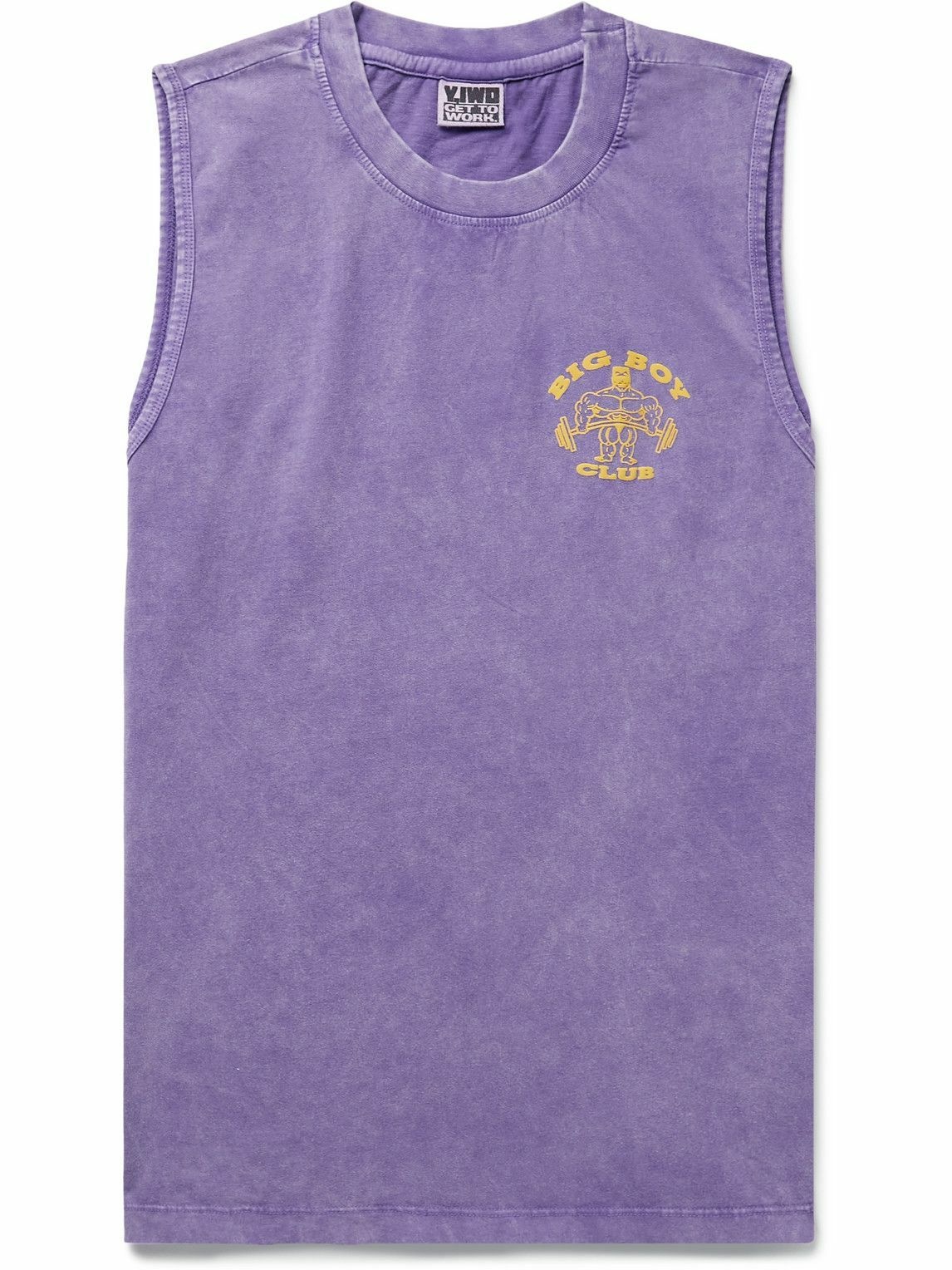 Photo: Y,IWO - Logo-Print Cotton-Jersey Tank Top - Purple