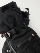 Moncler Grenoble - Leather-Trimmed Quilted Shell Padded Ski Gloves - Black