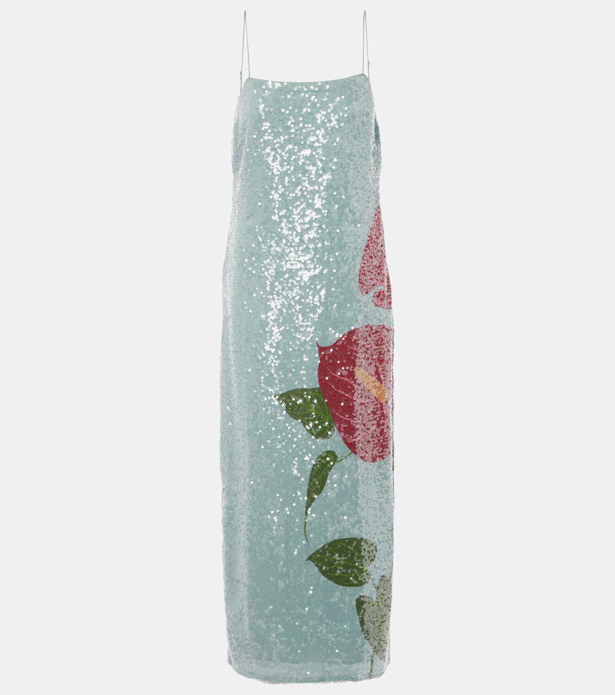 Farm Rio Anthurium printed embellished slip dress Farm Rio