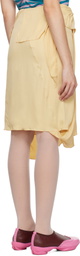 Kiko Kostadinov Yellow Kukri Draped Midi Skirt