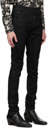 Saint Laurent Black Lightly Coated Skinny Jeans