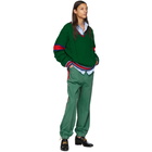 Gucci Green Denim Web Lounge Pants