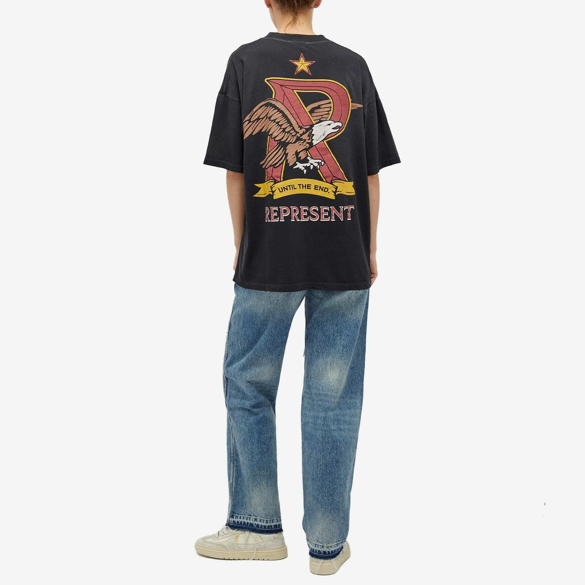 END. x Represent Eagles T-Shirt in Stained Black