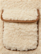 Fendi - Slim-Fit Leather-Trimmed Alpaca and Wool-Blend Shearling Blouson Jacket - Neutrals