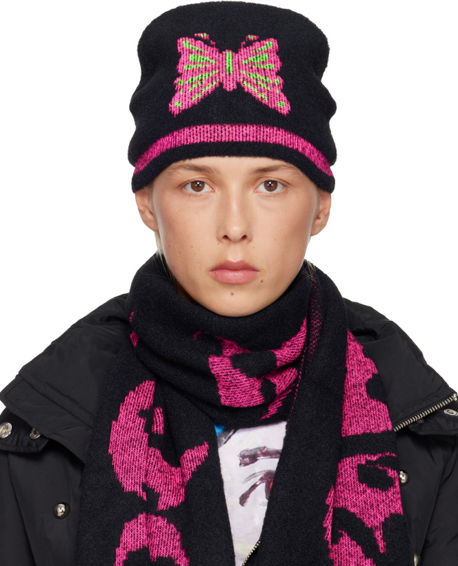 Photo: Chopova Lowena Black & Pink Cyber Butterfly Beanie