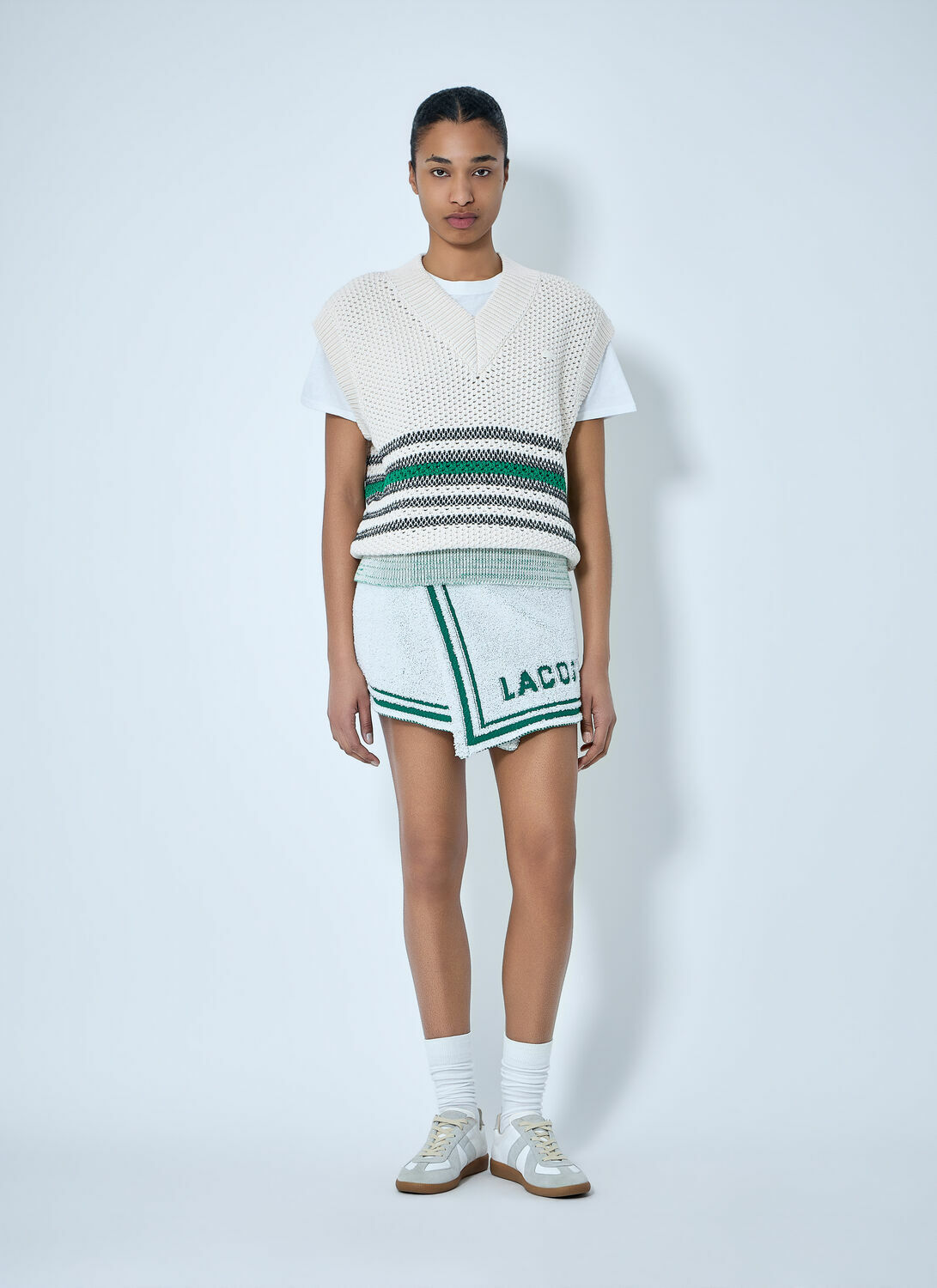 Lacoste Runway Bouclé Knit Mini Skirt
