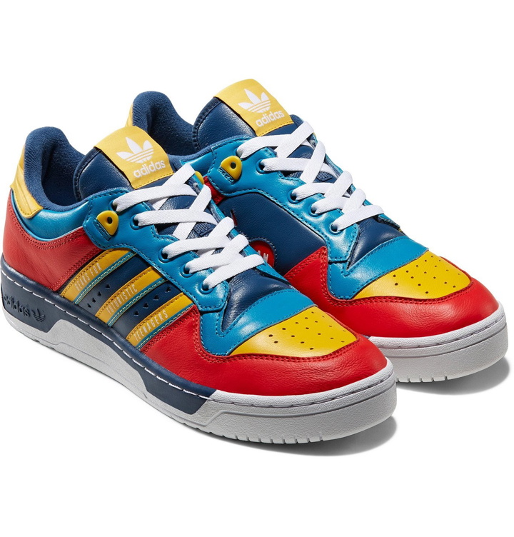 Photo: adidas Consortium - Human Made Rivalry Colour-Block Leather Sneakers - Red