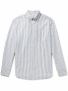 NN07 - Levon Button-Down Collar Striped Cotton Oxford Shirt - Blue