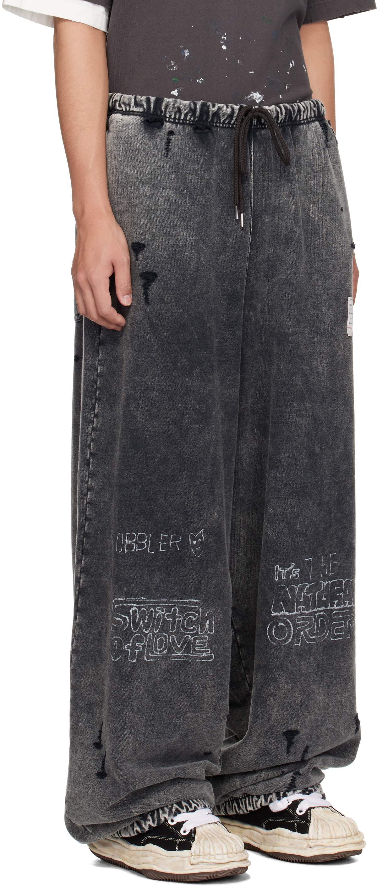 Maison MIHARA YASUHIRO Gray Distressed Sweatpants