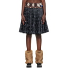 Chopova Lowena Black Crescent Pleated Knee Miniskirt
