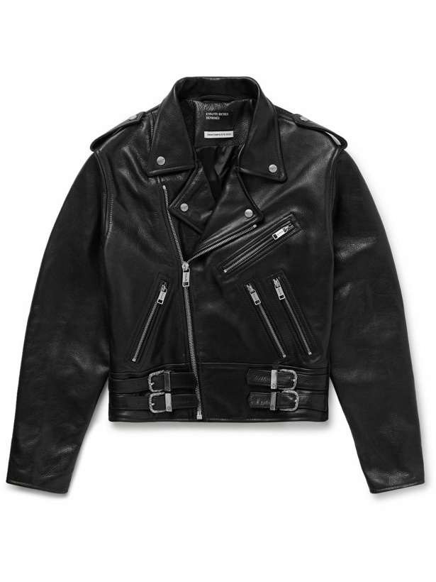 Photo: Enfants Riches Déprimés - Rose Slim-Fit Leather Biker Jacket - Black