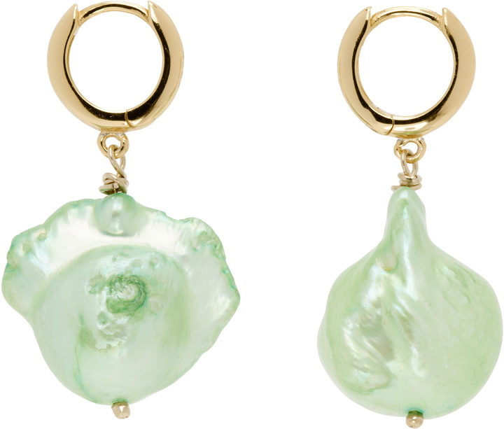 Photo: Gohar World Gold & Green Host Baroque Pearl Earrings