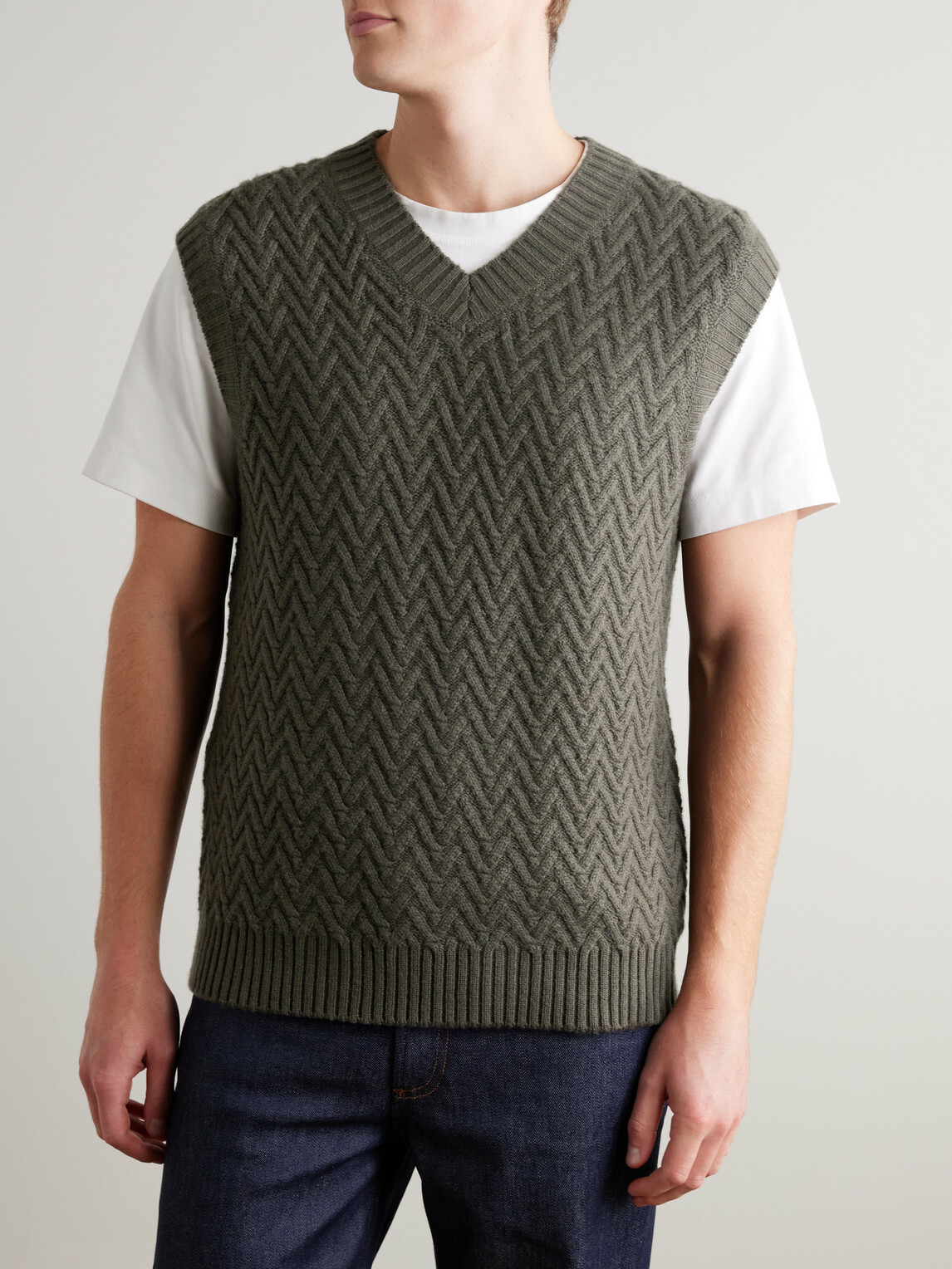 Mr P. - Wool and Cashmere-Blend Sweater Vest - Green