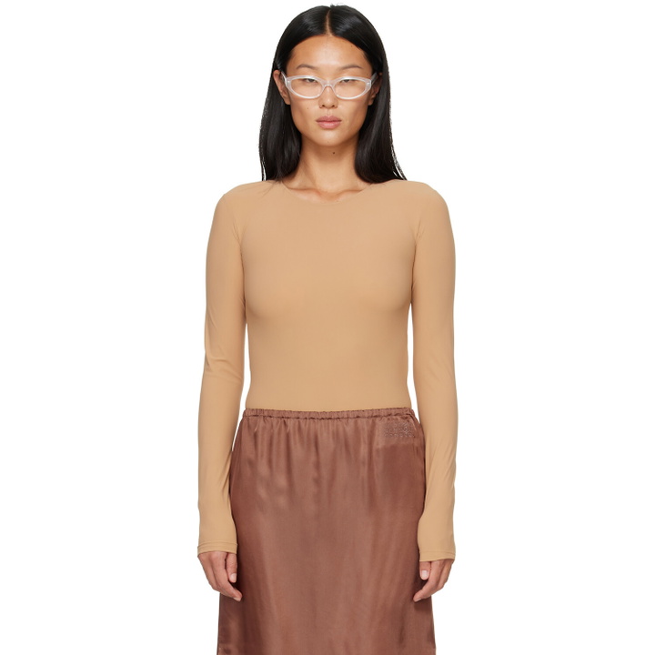 Photo: MM6 Maison Margiela Beige Lycra Jersey Bodysuit