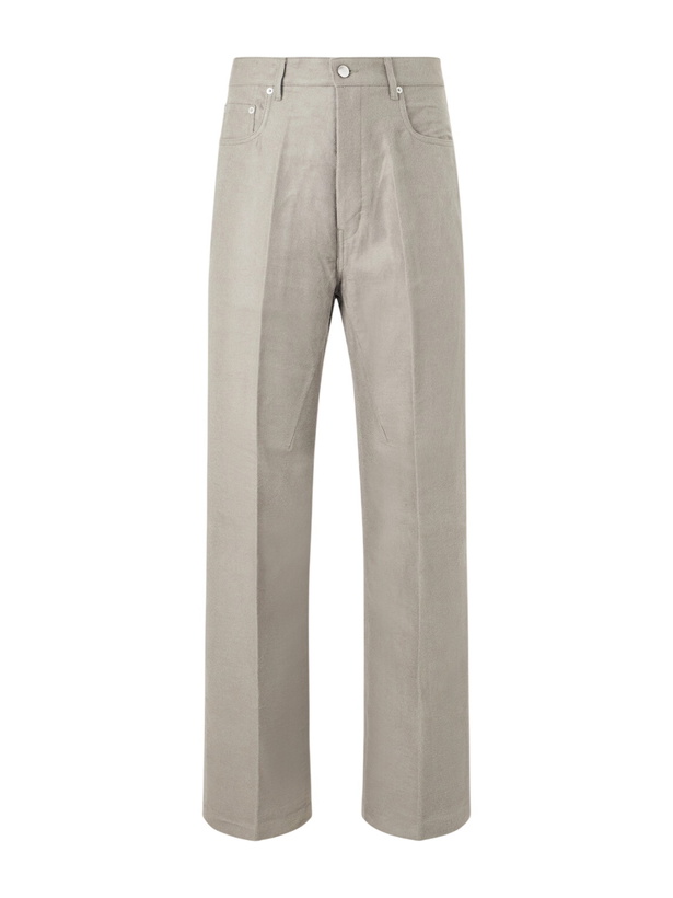 Photo: Rick Owens - Geth Straight-Leg Ramie and Cotton-Blend Gabardine Trousers - Gray