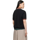 Marni Black Embroidered-Logo Polo