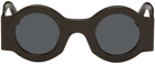 Dries Van Noten SSENSE Exclusive Brown Linda Farrow Edition Circle Sunglasses