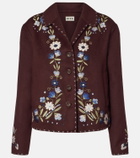 Rixo Jude embroidered wool-blend jacket