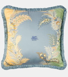 Etro Pegaso embroidered cotton satin cushion